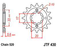 Kit de cadena DID/JT 520ERT3 SDH 13/48 adecuado para Kawasaki KX 250 F 4T 04-05