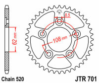 Kit de cadena DID/JT 520VX3 15/43 adecuado para Cagiva River 600 95-99