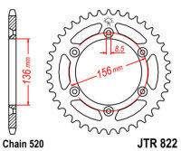 Kit de cadena DID/JT 520VX3 13/48 adecuado para Gas Gas EC 125 01-15