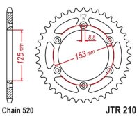 Kit catena DID / JT 520VX3 13/49 adatto per HM CRE 125 /SM 02-03