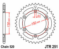 Kit catena DID/JT 520VX3 13/50 adatto per Honda XR 250 R (ME06) 84-85