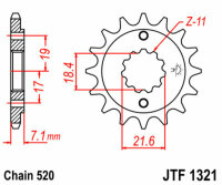 Kit de cadena DID/JT 520VX3 13/48 adecuado para Honda XR 250 R (ME08) 96-04