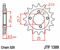 Kit de cadena DID/JT 520VX3 14/39 apto para Honda TRX 400 EX Sportrax 2WD 05-08