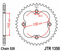 Kit de cadena DID/JT 520VX3 14/39 apto para Honda TRX 400 EX Sportrax 2WD 05-08