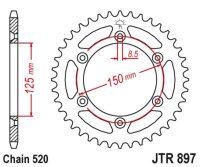 DID/JT Kettensatz 520VX3 15/48 passend für Husaberg FE 501 E Enduro 03-04