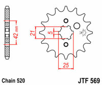 Kit de cadena DID/JT 520VX3 13/48 adecuado para Kawasaki KDX 200 83-85