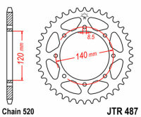 Kit chaîne DID/JT 520VX3 16/44 adapté pour Kawasaki KLE 500 A 91-04