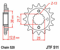 DID/JT Chain Kit 520VX3 15/43 suitable for Kawasaki KLX 650 C/R 93-01