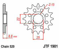 DID/JT Chain Kit 520VX3 12/50 suitable for KTM EXC 300 TPI Erzbergrodeo 20-22