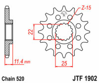 DID/JT Chain Kit 520VX3 16/42 suitable for KTM Duke 400 94-95