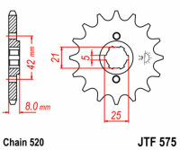 DID/JT Chain Kit 520VX3 14/50 suitable for Yamaha TT 350 1986