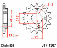 Kit chaîne DID/JT 520ZVM-X 14/48 adapté pour Honda XR 650 R (RE01) 00-07