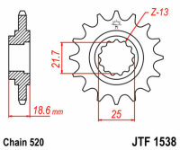 DID/JT Kettensatz 520ZVM-X 15/43 passend für Kawasaki Z 750 R 12-14