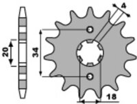 Kit chaîne DID/PBR 428VX 14/42 adapté pour Daelim VJ 125 Roadwin 04-07