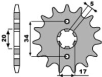 Kit catena DID/PBR 428VX 15/48 adatto per Rieju Marathon 125 09-14 17-20