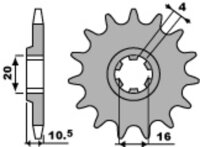 Kit catena DID/PBR 428VX 14/41 adatto per Suzuki GN 125 97-99