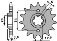 Kit chaîne DID/PBR 520VX3 13/50 adapté pour HM CRF 230 F 03-11 /Motard 04-06