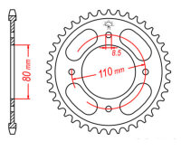 Kit catena DID/JT 428VX 16/42 adatto per Honda CBF 125 M 09-16