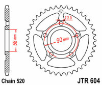 Kit catena DID/JT 520VX3 13/38 adatto per Honda NSR 125 R (JC20) 89-92