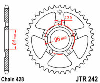 Kit de cadena DID/JT 428VX 15/53 adecuado para Honda XL 125 R 82-89