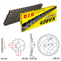 Kit de cadena DID/JT 428VX 16/50 adecuado para Honda NX 125 Transcity 89-98