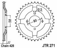 Kit de cadena DID/JT 428VX 16/50 adecuado para Honda NX 125 Transcity 89-98