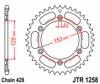 Kit de cadena DID/JT 428VX 17/54 adecuado para Honda XR 125 L 03-08