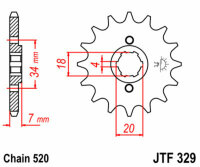 Kit catena DID/JT 520VX3 13/40 adatto per Honda MTX 125 R /RW /R2 86-90