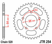 Kit catena DID/JT 520ZVM-X 13/37 adatto per Honda CBF 250 (MC35) 04-06