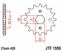 DID/JT Kettensatz 428VX 14/50 passend für Yamaha TW 125 99-01