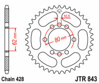 DID/JT Chain Kit 428VX 14/53 suitable for Yamaha XT 125 88-91