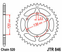 DID/JT Kettensatz 520VX3 14/45 passend für Yamaha TDR 250 88-89