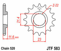 Kit de cadena DID/JT 520ERT3 13/44 adecuado para Yamaha TTR 250 99-06