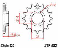 Kit chaîne DID/JT 520VX3 16/48 adapté pour Yamaha XJ 600 (RJ01) 98-03