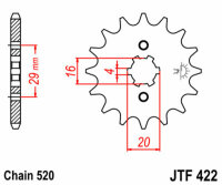 DID/JT Chain kit 520ERT3 12/50 suitable for Yamaha YZ 125 84-85