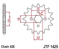 DID/JT chain kit 428VX 14/45 suitable for Suzuki GSX-S 125 17-24