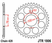 Kit chaîne DID/JT 428VX 14/56 adapté pour Suzuki VL 125 LC Intruder 00-08