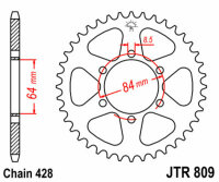 Kit de cadena DID/JT 428VX 14/47 adecuado para Suzuki DR 125 S 82-84