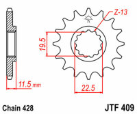 Kit catena DID/JT 428VX 16/53 adatto per Suzuki DR 125 S 85-94 DR 125 SE 95-96