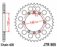 DID/JT Kettensatz 428VX 16/50 passend für Suzuki DR 125 SM 08-13