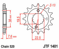 DID/JT Chain kit 520VX3 14/40 suitable for Suzuki LT-Z 400 Quadsport 03-08