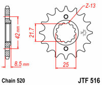 Kit catena DID/JT 520VX3 16/39 adatto per Suzuki GS 500 01-06