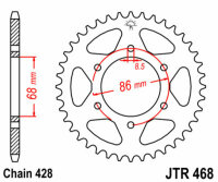 Kit de cadena DID/JT 428VX 15/46 adecuado para Kawasaki BN 125 A 98-07