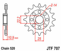 Kit catena DID/JT 520ZVM-X 15/46 adatto per Aprilia SXV 450 06-13