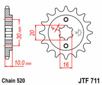 Kit catena DID/JT 520VX3 14/43 adatto per Cagiva Raptor 125 04-14