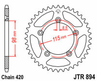 DID/JT Chain Kit 420NZ3 14/48 suitable for Husqvarna TC 65 17-23