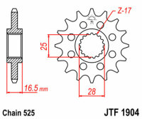 DID/JT Chain kit 520VX3 14/45 suitable for KTM Duke 125 11-12