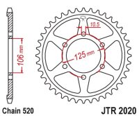 Kit catena DID/JT 520VX3 17/41 adatto per Triumph Street Scrambler 900 17-22