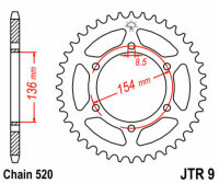 DID/JT Chain kit 520VX3 16/47 suitable for BMW G 650 Xchallenge ABS (0165) 2007