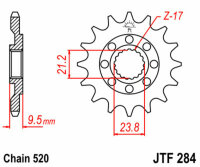 DID/JT Kettensatz 520ZVM-X 15/47 passend für HM Motard 450 03-13